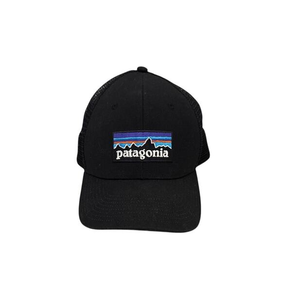 Patagonia Logo Black Trucker Snapback Adjustable Hat One Size Fits All - Picture 1 of 3